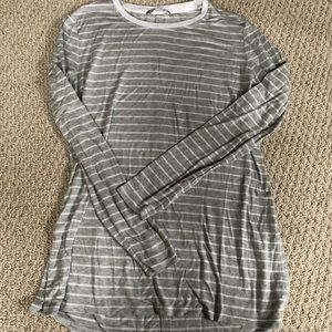 Gray and white stripe Athleta long sleeve